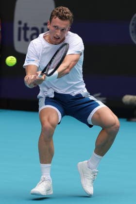 Tennis 2026 Miami Open - Day 12 - Men s Final Jiri Lehecka of the Czech Republic in action against Jannik Sinner of Italy during the Men™s Final match at the 2026 Miami Open tennis tournament in Miami, Florida, USA, 29 March 2026. MIAMI FLORIDA United States  Copyright: xCRISTOBALxHERRERA-ULASHKEVICHx