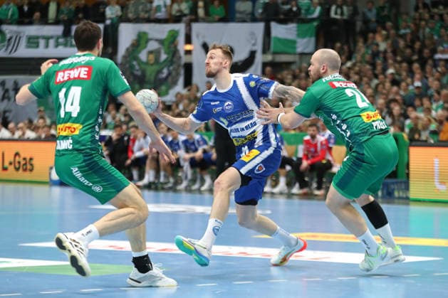 Handball DAIKIN HBL, SC DHfK Leipzig - ThSV Eisenach; 29.03.2026 Dominik Solak (30, ThSV Eisenach). Handball, DAIKIN HBL, 1. Bundesliga, Saison 2025 2026, 26. Spieltag: SC DHfK Leipzig vs. ThSV Eisenach am 29.03.2026 in der Quarterback Immobilien Arena Leipzig. Copyright: xBEAUTIFULxSPORTS JanxKaeferx