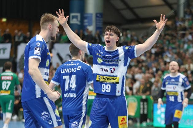 Handball DAIKIN HBL, SC DHfK Leipzig - ThSV Eisenach; 29.03.2026 Tillmann Leu (99, ThSV Eisenach) emotional. Handball, DAIKIN HBL, 1. Bundesliga, Saison 2025 2026, 26. Spieltag: SC DHfK Leipzig vs. ThSV Eisenach am 29.03.2026 in der Quarterback Immobilien Arena Leipzig. Copyright: xBEAUTIFULxSPORTS JanxKaeferx