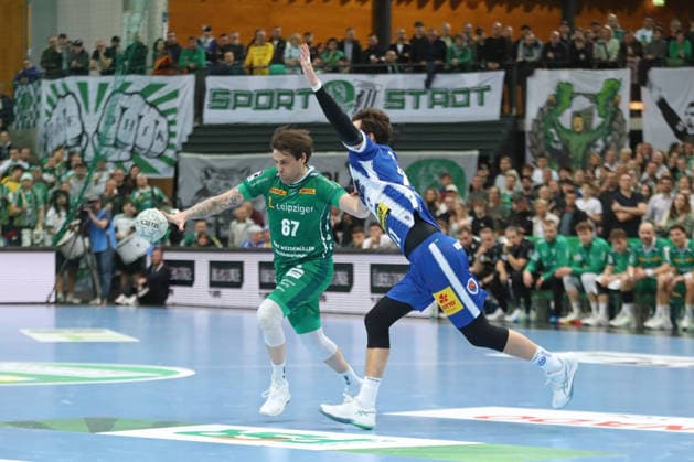 Handball DAIKIN HBL, SC DHfK Leipzig - ThSV Eisenach; 29.03.2026 Dean Bombac (67, SC DHfK Leipzig). Handball, DAIKIN HBL, 1. Bundesliga, Saison 2025 2026, 26. Spieltag: SC DHfK Leipzig vs. ThSV Eisenach am 29.03.2026 in der Quarterback Immobilien Arena Leipzig. Copyright: xBEAUTIFULxSPORTS JanxKaeferx