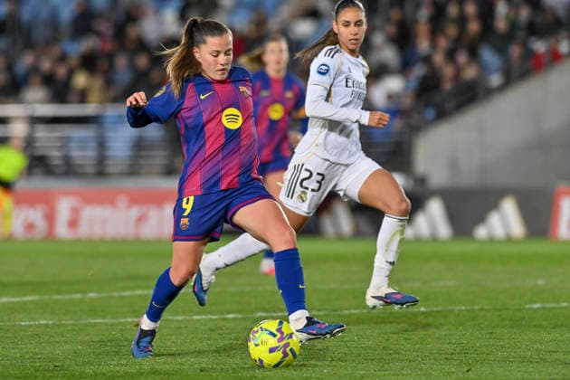 March 30, 2026, Madrid, Madrid, Spain: CLAUDIA PINA MEDINA of FC Barcelona, Barca Femenino in action and shoots for goal during the Spanish Women League, Liga F, football match played between REAL MADRID 0 Vs FC BARCELONA 3 at Alfredo Di Stefano stadium on march 29, 2026, in Valdebebas, Madrid, Spain. Spanish Women League REAL MADRID 0 Vs FC BARCELONA 3 (03.29.26) - ZUMAc312 20260330_zsp_c312_175 Copyright: xOscarxManuelxSanchezx