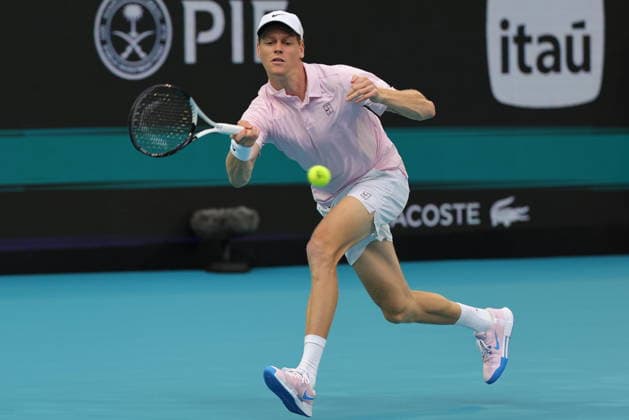 Tennis 2026 Miami Open - Day 12 - Men s Final Jannik Sinner of Italy in action against Jiri Lehecka of the Czech Republic during the Men™s Final match at the 2026 Miami Open tennis tournament at the Hard Rock Stadium in Miami, Florida, USA, 29 March 2026. MIAMI FLORIDA United States  Copyright: xCRISTOBALxHERRERA-ULASHKEVICHx