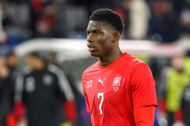 Breel Embolo, SUI, Schweiz - Deutschland, Nationalmannschaft, Fussball, 27.03.2026 *** Breel Embolo, SUI, Switzerland Germany, National team, Football, 27 03 2026 
