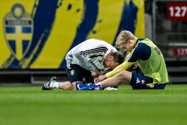 260330 Lucas Bergvall of the Swedish national football team at a training session on March 30, 2026 in Stockholm. Photo: Jesper Zerman BILDBYRAN kod JZ JZ0693 fotboll football soccer fotball vm-kval kval FIFA World Cup, WM, Weltmeisterschaft, Fussball qualifier qualifier träning practice training sverige sweden sverige a bbeng Copyright: JESPERxZERMAN BB260330BB164