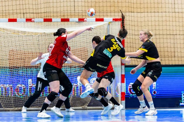 29.03.2026, GER, Handball, Frauen, Saison 2025 2026, EHF European League, Viertelfinale, Thueringer HC - Nykobing Falster Handbold Clara Ronde Haugaard Bang (Nykobing Falster Handbold) 99947 Bad Langensalza Salza Halle Sporthalle Mehrz Thüringen Deutschland