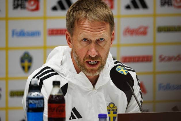 Graham Potter seen during Official press conference, PK, Pressekonferenz and training of Sweden National football team before World Cup 2026 play off final game against Poland (Maciej Rogowski Ball Raw Images) Solna Strawberry Arena Sweden Copyright: xMaciejxRogowskix maciejrogowski_sweden_press_conference_30_03_2026-14