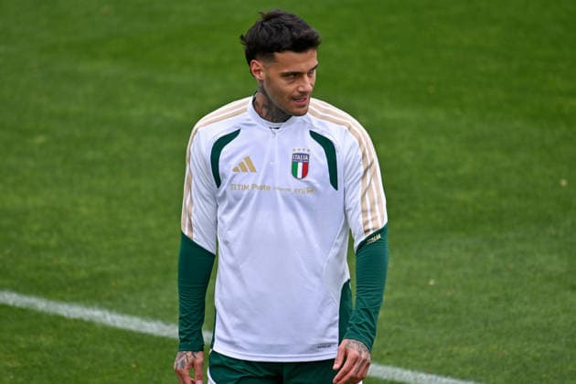 foto IPP lisa guglielmi Coverciano - Firenze 30-03-2026 Raduno della Nazionale di Calcio dell Italia nella foto Gianluca Scamacca italy photo press world copyright italy ITALY  Copyright: xR4924_italyphotopressx