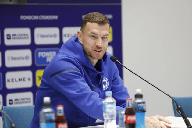 FIFA World Cup, WM, Weltmeisterschaft, Fussball 2026 qualifiers md-1 - Bosnia and Herzegovina Bosnia s striker Edin Dzeko attends a press conference, PK, Pressekonferenz in Sarajevo, Bosnia and Herzegovina, 30 March 2026. Bosnia and Herzegovina will face Italy in their FIFA World Cup 2026 European playoff soccer match on 31 March 2026. Sarajevo Bosnia And Herzegovina  Copyright: xAMERxKAJMOVICx