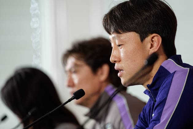 SOCCER - AUT vs KOR, test match VIENNA,AUSTRIA,30.MAR.26 - SOCCER - OEFB international test match, Austria vs South Korea, preview, press conference, PK, Pressekonferenz Team KOR. Image shows Jae-Sung Lee (KOR).  GEPAxpictures xArminxRauthner