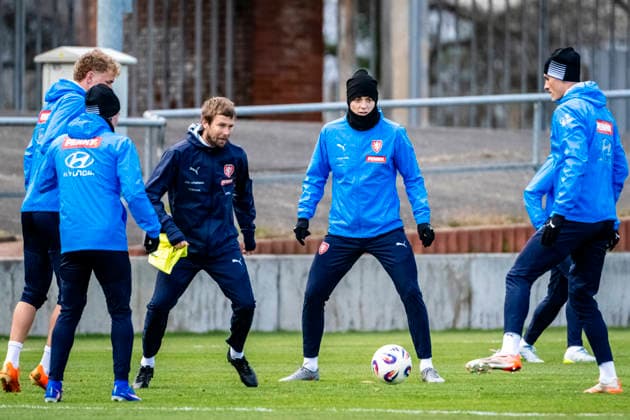 Training session of Czech Team prior to the European playoff final on advancement to World Cup Czechia vs Denmark in Prague, Czech Republic, March 30, 2026. Centre is captain of Czech Republic Ladislav Krejci. (CTKxPhoto VitxSimanek) CTKPhotoP2026033005741  CTKPhotoP2026033005741