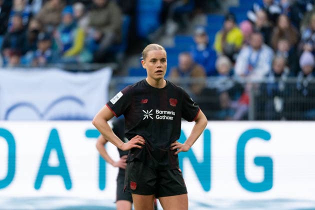 HAMBURG, GERMANY - MARCH 30: Cornelia Kramer (7 Bayer 04 Leverkusen) during the Google Pixel Frauen-Bundesliga between Hamburger SV and Bayer 04 Leverkusen at Stadion Hoheluft on March 30, 2026 in Hamburg, Germany. (Photo by Qianru Zhang Press Photo) Copyright: xQianruxZhang SPPx Sportspressphoto_SPR121801