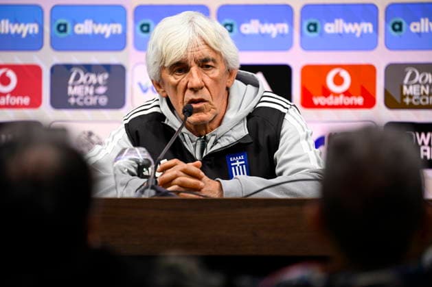 International Friendly, Länderspiel, Nationalmannschaft Matches MD-1 - Greece Head coach of Greece national soccer team Ivan Jovanovic attends a press conference, PK, Pressekonferenz at Puskas Arena in Budapest, Hungray, 30 March 2026. Greece plays a friendly soccer match against Hungary on 31 March at Puskas Arena. Budapest Hungary  Copyright: xTamasxPurgerx