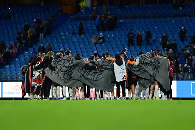 Fußball I Frauen I Saison 2025-2026 I Bundesliga I 22. Spieltag I Hamburger SV - Bayer 04 Leverkusen I 30.03.2026 Jubel, Begeisterung, Enthusiasmus, Euphorie, Freude, Glücksgefühl, Heiterkeit bei: Bayer 04 Leverkusen Frauen Hamburg Volkspark, Volksparkstadion, Stadion, Volkspark-Stadion Hamburg Deutschland Copyright: xLobeca FelixxSchlikisx
