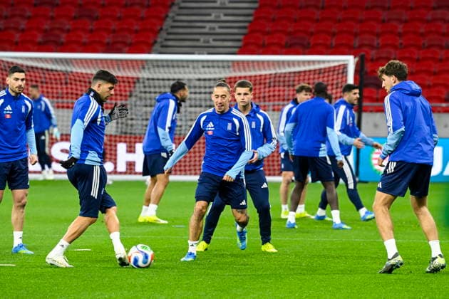 International Friendly, Länderspiel, Nationalmannschaft Matches MD-1 - Greece Greek national soccer players attend a training session of the team at Puskas Arena in Budapest, Hungray, 30 March 2026. Greece plays a friendly soccer match against Hungary on 31 March at Puskas Arena. Budapest Hungary  Copyright: xTamasxPurgerx