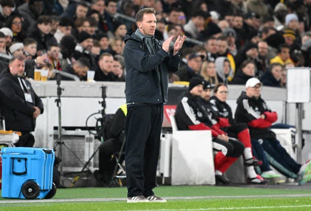 30.03.2026, xsltx, Fussball Länderspiel, Deutschland - Ghana v.l. Trainer Julian Nagelsmann (Deutsche Fussball Nationalmannschaft DFB) Stuttgart *** 30 03 2026, xsltx, Football international, Germany Ghana v l Coach Julian Nagelsmann German national football team DFB Stuttgart