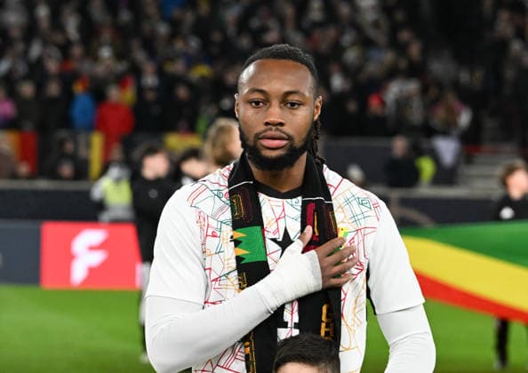 30.03.2026, xsltx, Fussball Länderspiel, Deutschland - Ghana v.l. Antoine Semenyo (Ghana Nationalmannschaft) (DFL DFB REGULATIONS PROHIBIT ANY USE OF PHOTOGRAPHS as IMAGE SEQUENCES and or QUASI-VIDEO) *** 30 03 2026, xsltx, football international, Germany Ghana v l Antoine Semenyo Ghana Nationalmannschaft DFL DFB REGULATIONS PROHIBIT ANY USE OF PHOTOGRAPHS as IMAGE SEQUENCES and or QUASI VIDEO