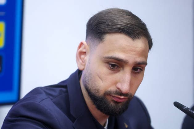 press conference, PK, Pressekonferenz of Italy national team, Nationalteam Goalkeeper of Italy Gianluigi Donnarumma speaks during a press conference on March 30, 2026 in Zenica, Bosnia and Herzegovina, ahead of the FIFA World Cup, WM, Weltmeisterschaft, Fussball 2026 play-off match against Bosnia and Herzegovina.  ArminxDurgut PIXSELL