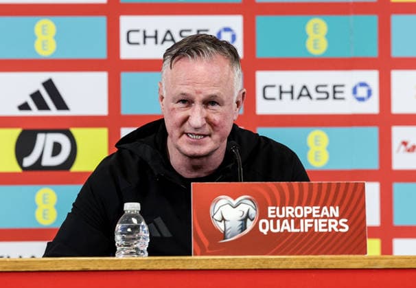 Northern Ireland press conference, PK, Pressekonferenz Cardiff City Stadium, Wales 30 3 2026 Head Coach Micheal O™Neill Micheal O™Neill 30 3 2026  Copyright: x INPHO Presseye WilliamxCherryx N Ireland Presser_010