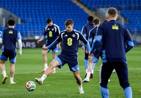 Northern Ireland Squad Training, Cardiff City Stadium, Wales 30 3 2026 Brad Lyons Brad Lyons 30 3 2026  Copyright: x INPHO Presseye WilliamxCherryx N Ireland Training_087