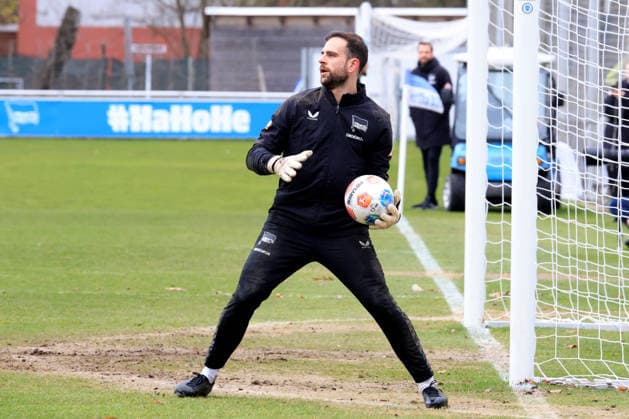 DEU, DFL, 2. FBL Hertha BSC, Training, 31.03.2026, Sportforum, Berlin, DEU, DFL, 2. FBL Hertha BSC, Training, im Bild Marius Gersbeck (Hertha BSC Berlin 35) DFL - regulations prohibit any use of Photographs as image sequences and or quasi-video