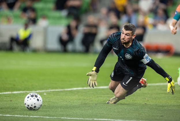 March 31, 2026, Melbourne, Victoria, Australia: MATHEW RYAN of Australia dives and saves a goal during FIFA Series 2026 - Australia v Curacao football match at AAMI Park on March 31, 2026 in Melbourne, Australia. Melbourne Australia - ZUMAb338 20260331_zsp_b338_045 Copyright: xSantanuxBanikx