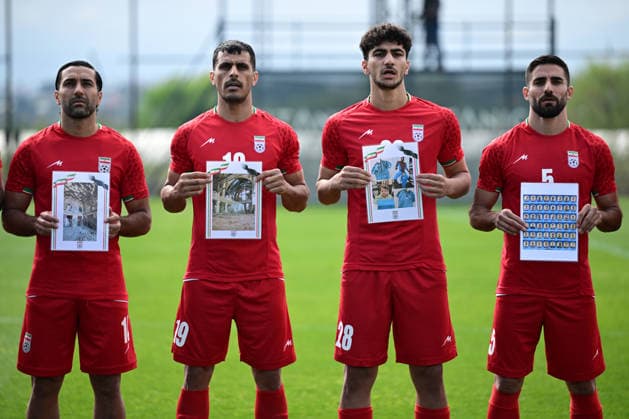 Iran vs Costa Rica - Friendlies ANTALYA, TURKIYE - MARCH 31: Team Iran holding photos of children killed in war pose for photo ahead of a friendly match between the Iran and Costa Rica at the Titanic Mardan Palace Sports Complex in Antalya, Turkiye on March 31, 2026. Orhan Cicek Anadolu Antalya Turkey. Editorial use only. Please get in touch for any other usage.  Copyright: x2026xAnadoluxOrhanxCicekx