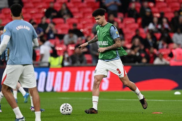 England v Japan, Friendly Nico O Reilly of England warming up ahead of the Friendly match between England and Japan at Wembley Stadium, London, UK on 31 March 2026. London Wembley Stadium Greater London UK Editorial use only , Copyright: xGrahamxHuntx PSI-23978-0044