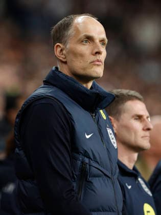 London, England, 31st March 2026. Thomas Tuchel coach of England during the England vs Japan International Friendly, Länderspiel, Nationalmannschaft match at Wembley Stadium, London. Picture credit should read: Matthew Impey Sportimage EDITORIAL USE ONLY. No use with unauthorised audio, video, data, fixture lists, club league logos or live services. Online in-match use limited to 120 images, no video emulation. No use in betting, games or single club league player publications. SPI_021_MI_Eng_Japan SPI-4662-0020