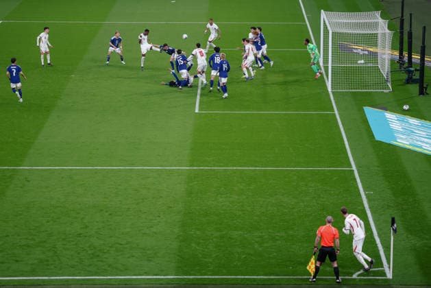 International Friendly, Länderspiel, Nationalmannschaft England v Japan Wembley Stadium 31.03.2026 24.03.2025 Marc Guehi of England heads a corner from Cole Palmer of England International Friendly England v Japan Wembley Stadium 31.03.2026 Photograph By Marc Aspland The Times  Copyright: xMarcxAsplandx NINTCHDBPICT001070698591