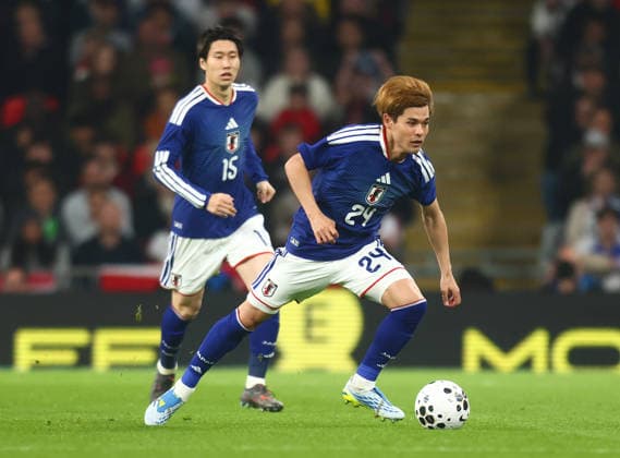 England v Japan, Fifa International Friendly, Länderspiel, Nationalmannschaft Wembley Stasdium , Wembley Stadium, London, UK - 31 03 2026 Kaishu Sano of Japan in action during the international Friendly against England at Wembley Stadium London Wembley Stadium London GBR, UK NEWSPAPERS OUT Copyright: xMarkxGreenwoodx