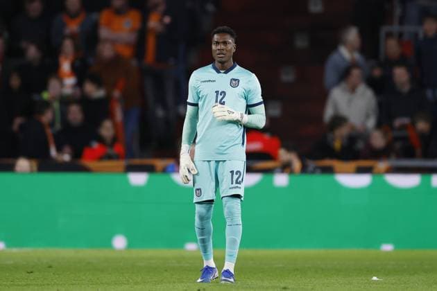 EINDHOVEN - Ecuador goalkeeper David Cabezas during the friendly international match, Länderspiel, Nationalmannschaft between the Netherlands and Ecuador at the Philips Stadium on March 31, 2026, in Eindhoven, the Netherlands. MAURICE VAN STEEN ANP International Friendly, Länderspiel, Nationalmannschaft 2025-2026 xVIxANPxSportx xMauricexvanxSteenxIVx 554826780 originalFilename: 554826780.jpg