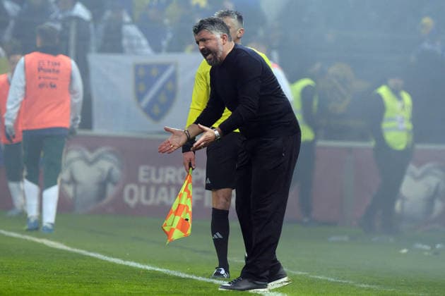 CALCIO - FIFA Mondiali - European Qualifiers PlayOff - Bosnia and Herzegovina vs Italy Gennaro Gattuso head coach of Italy during European Qualifiers PlayOff - Bosnia and Herzegovina vs Italy, FIFA World Cup, WM, Weltmeisterschaft, Fussball match in Zenica, Bosnia and Herzegovina, March 31 2026 Zenica Bosnia and Herzegovina  Copyright: xIPAxSport ABACAx