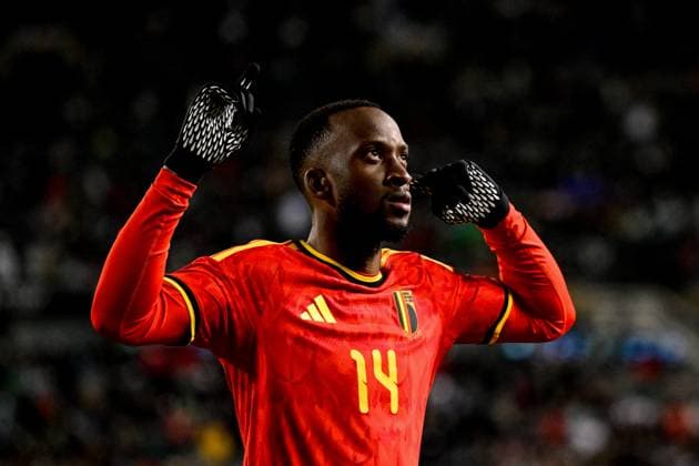 Fußball, Länderspiel, Mexiko - Belgien Belgium s Dodi Lukebakio celebrates after scoring during a friendly soccer game between the Mexican national team, Nationalteam and Belgian national soccer team Red Devils in Chicago, on Wednesday 01 April 2026, in preparation for the 2026 World Cup. DIRKxWAEM  x169477448x