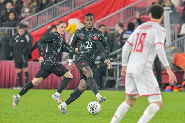 Soccer International Friendly, Länderspiel, Nationalmannschaft - Canada vs Tunisia Richie Laryea (C) of Canada in action during the international friendly soccer match between Canada and Tunisia in Toronto, Canada, 31 March 2026. Toronto ONTARIO Canada  Copyright: xEDUARDOxLIMAx