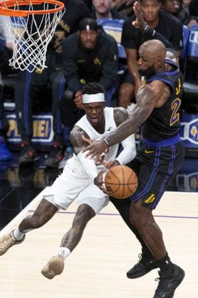March 31, 2026, Los Angeles, California, USA: Cleveland CavaliersÃ¢â‚¬â ¢ Dennis Schroder (8) is defended by Los Angeles LakersÃ¢â‚¬â ¢ LeBron James (23) during an NBA, Basketball Herren, USA basketball game at Crypto.com Arena on Tuesday, March 31, 2026 in Los Angeles. NBA 2026: Cavaliers Vs Lakers  - ZUMAc68_ 20260331_zaf_c68_011 Copyright: xRingoxChiux