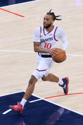 March 31, 2026, Inglewood, California, USA: Darius Garland 10 of the Los Angeles Clippers during their regular season NBA, Basketball Herren, USA game against the Portland Trail Blazers on Tuesday March 31, 2026 at Intuit Dome in Inglewood, California. ARIANA RUIZ PI Clippers Vs. Trail Blazers  - ZUMAp124 20260331_zaa_p124_027 Copyright: xArianaxRuizx