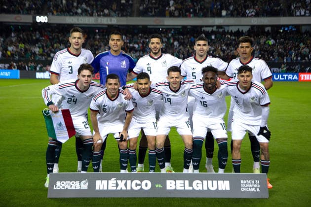 Players from Mexico form before a friendly match between Mexico and Belgium at Soldier Field in Chicago, United States, 31 March 2026. International Friendly, Länderspiel, Nationalmannschaft Mexico vs Belgium !ACHTUNG: NUR REDAKTIONELLE NUTZUNG!  Copyright: xCarlosxRamírezx AMDEP2816 20260401-55019870563_1
