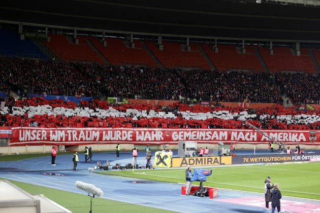 SOCCER - AUT vs KOR, test match VIENNA,AUSTRIA,31.MAR.26 - SOCCER - OEFB international test match, Austria vs South Korea. Image shows fans of Austria.  GEPAxpictures xWalterxLuger