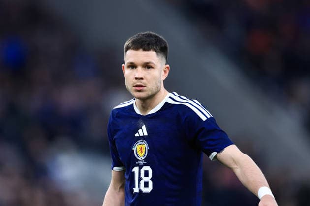 Liverpool, England, 31st March 2026. George Hirst of Scotland during the CÃ te d Ivoire vs Scotland International Friendly, Länderspiel, Nationalmannschaft match at Hill Dickinson Stadium, Liverpool. Picture credit should read: Jessica Hornby Sportimage EDITORIAL USE ONLY. No use with unauthorised audio, video, data, fixture lists, club league logos or live services. Online in-match use limited to 120 images, no video emulation. No use in betting, games or single club league player publications. SPI_122_JH_C__TE_DIVOIRE_SCOTLAND SPI-4656-0122