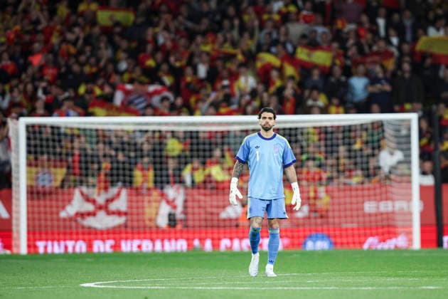 Spain v Egypt - International Friendly, Länderspiel, Nationalmannschaft David Raya of Spain during the international friendly match between Spain and Egypt prior to the FIFA World Cup, WM, Weltmeisterschaft, Fussball at RCD Stadium in Barcelona, Spain, on March 31, 2026. Barcelona Catalonia Spain  Copyright: xGongorax originalFilename:bonilla-spainvse260331_npaVX.jpg