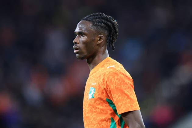 Liverpool, England, 31st March 2026. Odilon Kossounou of CÃ te d Ivoire during the CÃ te d Ivoire vs Scotland International Friendly, Länderspiel, Nationalmannschaft match at Hill Dickinson Stadium, Liverpool. Picture credit should read: Jessica Hornby Sportimage EDITORIAL USE ONLY. No use with unauthorised audio, video, data, fixture lists, club league logos or live services. Online in-match use limited to 120 images, no video emulation. No use in betting, games or single club league player publications. SPI_160_JH_C__TE_DIVOIRE_SCOTLAND SPI-4656-0160