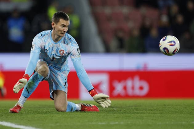 Goalkeeper Matej Kovar (CZE) in action during the final match of the World Cup qualification play-off Czechia against Denmark, in Prague, Czech Republic, on March 31, 2026. (CTKxPhoto PavelxLebeda) CTKPhotoF202604010004101  CTKPhotoF202604010004101