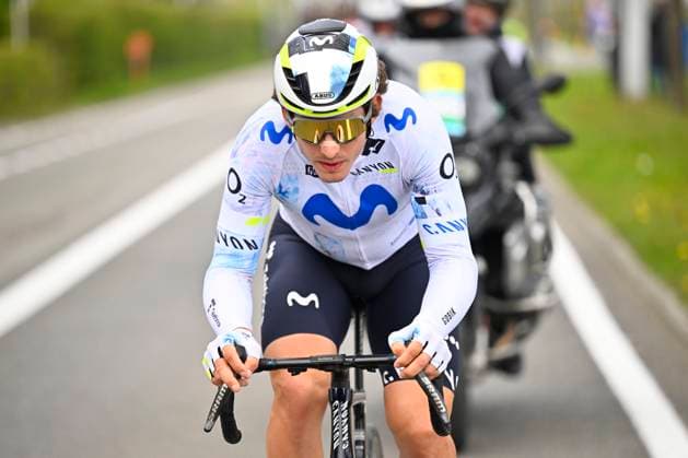 Dwars door Vlaanderen 2026 Cycling Race WAREGEM, BELGIUM - APRIL 01 : Garcia Cortina Ivan (ESP) of Movistar Team during the 80th edition of Dwars door Vlaanderen an UCI World Tour 1.UWT one day cycling road race for Men Elite of 184 km with start in Roeselare and finish in Waregem on April 1, 2026 in Waregem, Belgium, 01 04 2026 ( Motordriver Kenny Verfaillie - Waregem Belgium  Copyright: xTomasxSiskx