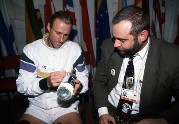 Björn Rune Borg (born June 6, 1956, Stockholm) is a Swedish tennis player and former world number one. He is an 11-time Grand Slam champion. During the Kremlin Cup tennis tournament, he auto-engraves a bottle of vodka. 