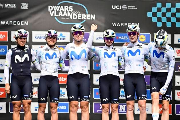 Dwars door Vlaanderen Women 2026 Cycling Race WAREGEM, BELGIUM - APRIL 01 : Lippert Liane (GER) of Movistar Team during the 80th edition of Dwars door Vlaanderen Women an UCI Women s World Tour 1.WWT one day cycling road race for Men Elite of 128 km with start in Waregem and finish in Waregem on April 1, 2026 in Waregem, Belgium, 01 04 2026 ( Motordriver Serge Seynaeve - Waregem Belgium  Copyright: xJanxDexMeuleneirx