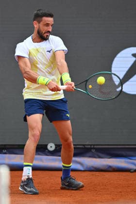 Tiriac Open, ROMANIA - April 01 Damir Dzumhur of Bosnia Herzegovina plays against Nuno Borges of Portugal during the Tiriac Open game, on April 01th 2026, in Bucharest, Romania. Alex Nicodim Image Images Copyright: xAlexxNicodimx