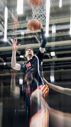 Im Bild: Alen Pjanic (Wuerzburg Baskets, 35) 01.04.2026, VET-CONCEPT Gladiators Trier - Fitness First Wuerzburg Baskets, easyCredit BBL, 27. Spieltag, Deutschland, Trier, SWT-Arena, Copyright: HMBxMedia xJulienxBecker