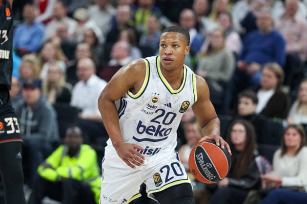 Devon Hall (Fenerbahce Beko Istanbul, 20), GER, FC Bayern Basketball vs. Fenerbahce Beko Istanbul, Basketball, Euroleague, 35. Spieltag, Saison 2025 2026, 01.04.2026, GER, FC Bayern Basketball vs. Fenerbahce Beko Istanbul, Basketball, Euroleague, 35. Spieltag, Saison 2025 2026, 01.04.2026 Muenchen Copyright: xEibner-Pressefoto JennixMaulx EP_JML