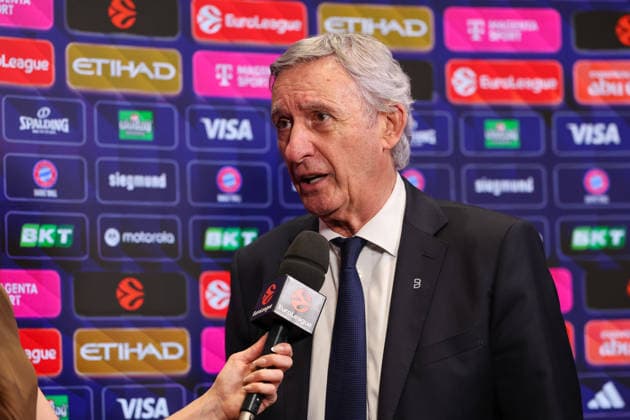 Svetislav Pesic (FC Bayern Basketball, Chef-Trainer) beim Interview nach dem Spiel, GER, FC Bayern Basketball vs. Fenerbahce Beko Istanbul, Basketball, Euroleague, 35. Spieltag, Saison 2025 2026, 01.04.2026, GER, FC Bayern Basketball vs. Fenerbahce Beko Istanbul, Basketball, Euroleague, 35. Spieltag, Saison 2025 2026, 01.04.2026 Muenchen Copyright: xEibner-Pressefoto JennixMaulx EP_JML