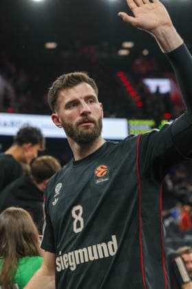 Leon Kratzer (FC Bayern Basketball, 08), GER, FC Bayern Basketball vs. Fenerbahce Beko Istanbul, Basketball, Euroleague, 35. Spieltag, Saison 2025 2026, 01.04.2026, GER, FC Bayern Basketball vs. Fenerbahce Beko Istanbul, Basketball, Euroleague, 35. Spieltag, Saison 2025 2026, 01.04.2026 Muenchen Copyright: xEibner-Pressefoto JennixMaulx EP_JML